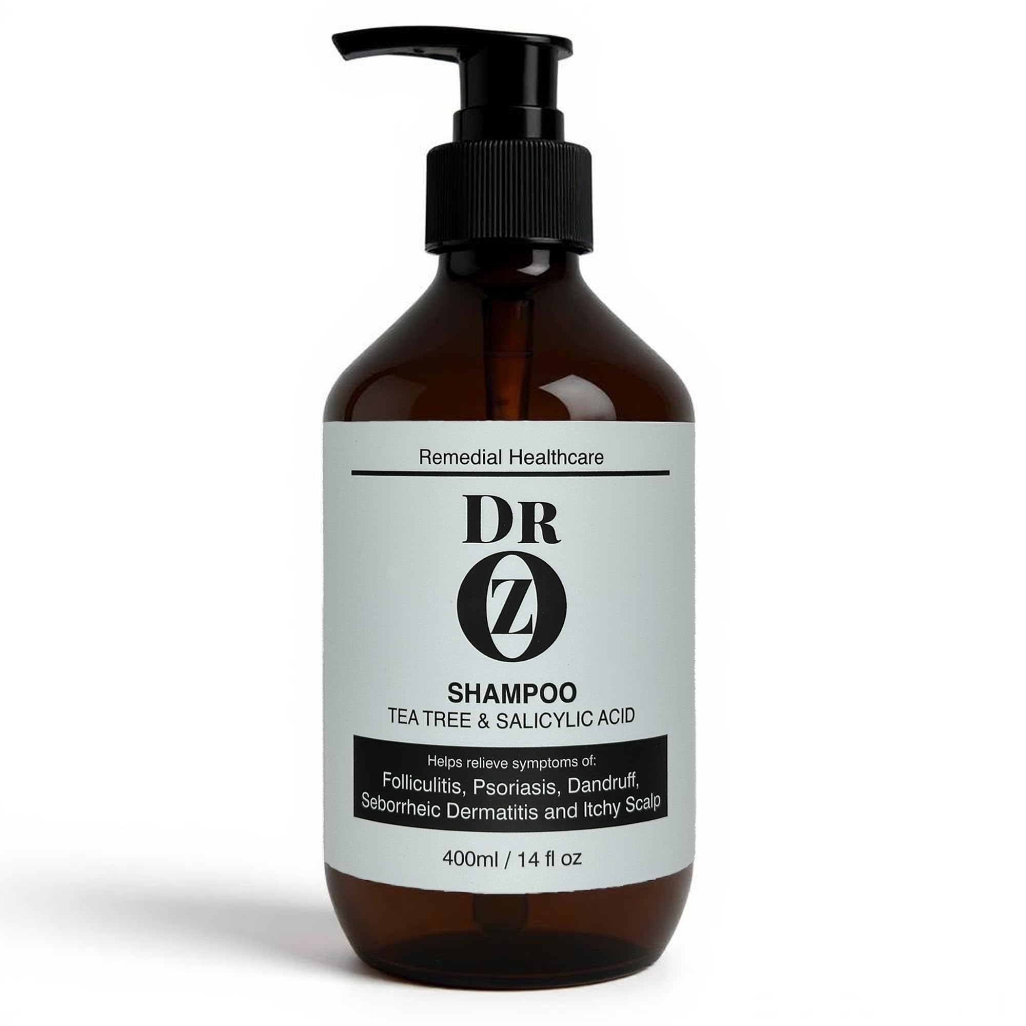 Dr Oz Shampoo with Tea Tree & Salicylic Acid to help Folliculitus, Psoriasis, Dandruff, Seborrheic Dermatitus and Itchy Scalp.