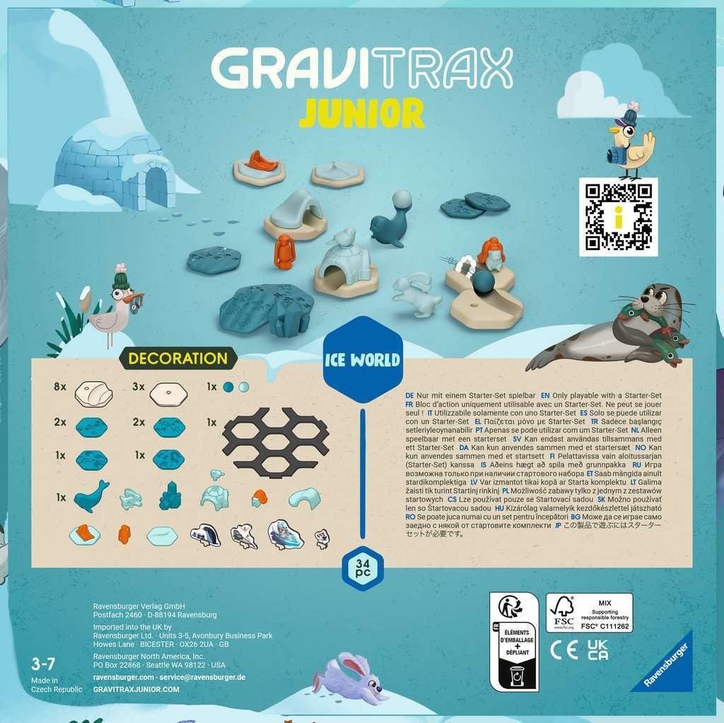 Ravensburger GraviTrax Junior Extension Ice - Marble Run, STEM and Construction Toys for Kids Age 3 Years Up - Kids Gifts