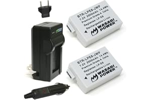 Wasabi Power Battery (2-Pack) and Charger for Canon LP-E8 and Canon EOS 550D, EOS 600D, EOS 700D, EOS Rebel T2i, EOS Rebel T3