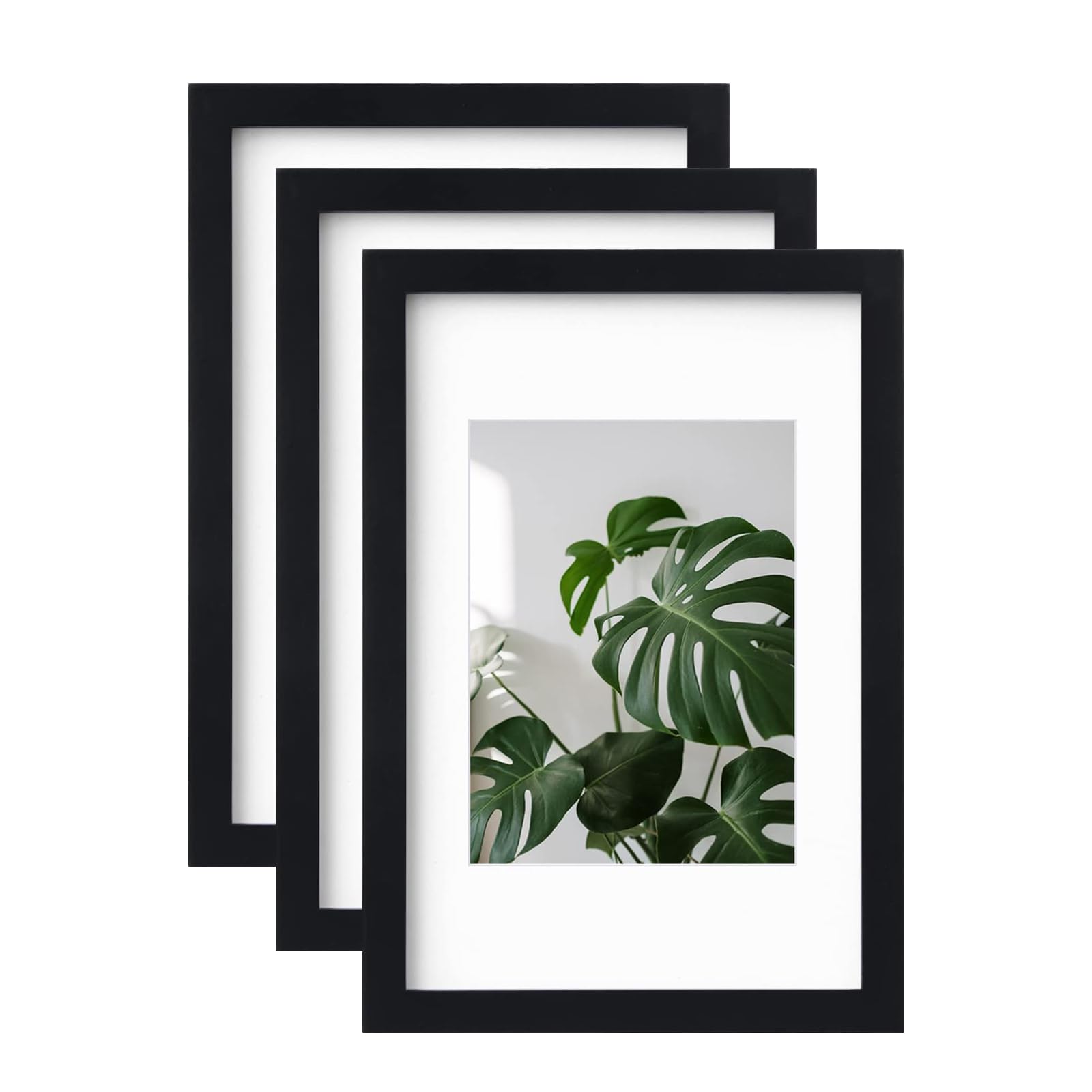 EGOFINE 12x8 Photo Frames Black Set of 3, Wood Picture Frames with Acrylic Glass, Tabletop and Wall Mounting Display — image 1