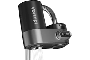 Vortopt Water Filter for Sink, Black Faucet Water Filter, 350 Gallons Water Purifier for Faucet, Mount Tap Water Filtration System for Kitchen, Bathroom, Reduces Lead, Chlorine, Bad Taste, T5