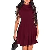 Women's Casual Sleeveless Round Neck Mini Dresses Summer Ruched A-Line Dresses
