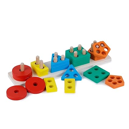 Webby Wooden Geometric Shape Matching Educational & Learning Toy