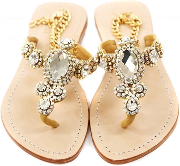 jewelled flat sandals uk