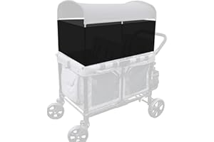 LUAATT 4-Sided Breathable Sunshade Net Canopy Compatible for Wonderfold W4/W2 Wagon Stroller,Lightweight Mesh Sunshade Net (Black)