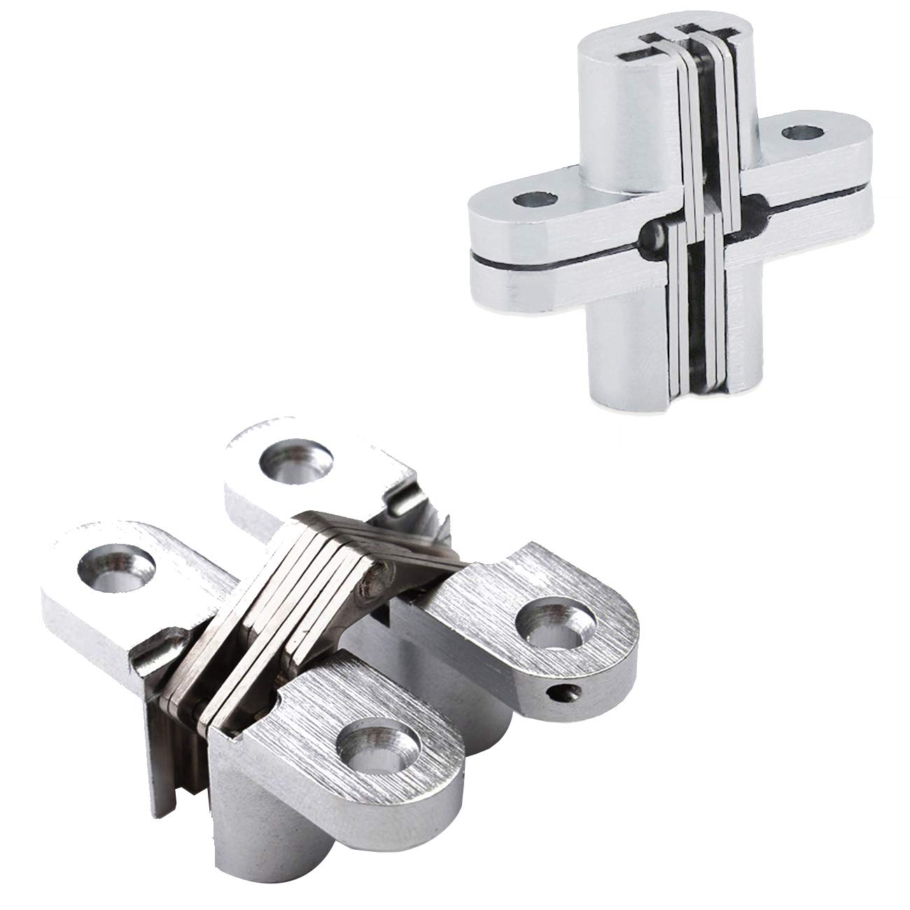 LERT Zinc Alloy Cross Hinge, Invisible Cross Hinge for Folding/Hidden Door, 2 pcs (13×45 mm)
