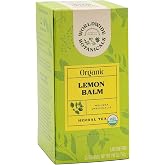Worldwide Botanicals Organic Lemon Balm Tea, 25 Tea Bags - 50% more herbs with 2.25g per teabag - 100% Pure Lemon Balm Leaves, Kosher