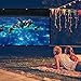 LOVAC 120 inch Projector Screen 16:9 HD, Full Down Rear & Front Projection Screen for Indoor and Outdoor Home Theater, Foldable Portable Anti-Crease Movie Match Party Projector Equipment