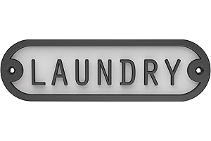 Franklin Brass Derby Laundry Door Sign Metal Interior Door Plaque in Matte Black HHIDPL-MB-U