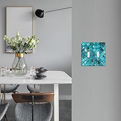 Moslion Teal Mosaic Double Toggle Wall Switch
