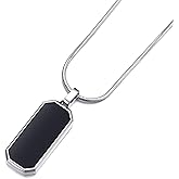 vicima Stainless Steel Pendant Necklace for Men and Women Geometric Pendant with Snake Chain