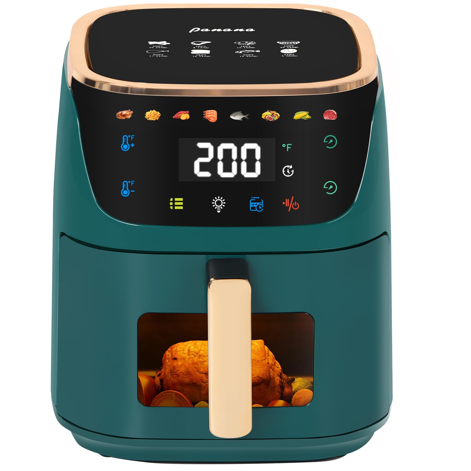 Photo 1 of **DIRT**Panana 8QT Large Air Fryer Compact, 8 Preset Menus Airfryer, One-Touch Digital Control Presets, Touchscreen Display, Dishwasher Safe, Nonstick, Fit for Family (Green)