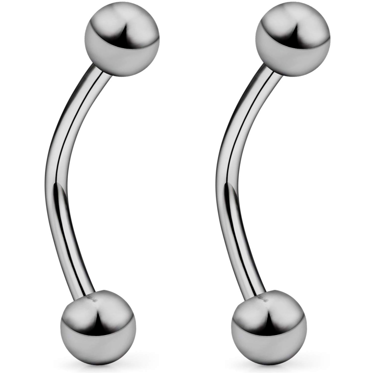 SCERRING 2PCS 16G G23 Titanium Curved Eyebrow