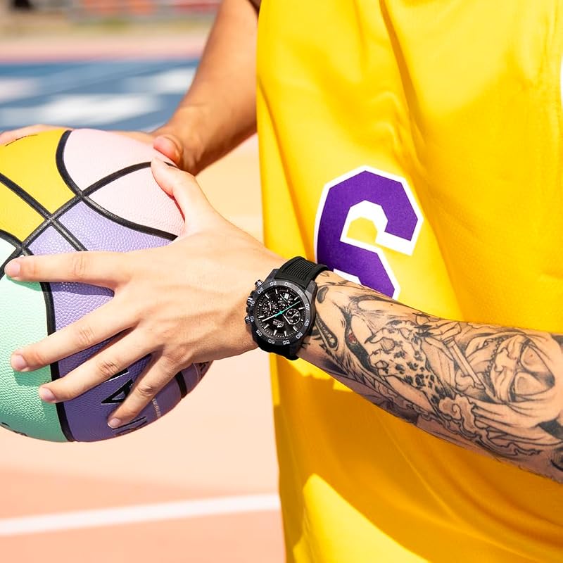Reloj Hombre Analógico de Caucho Negro