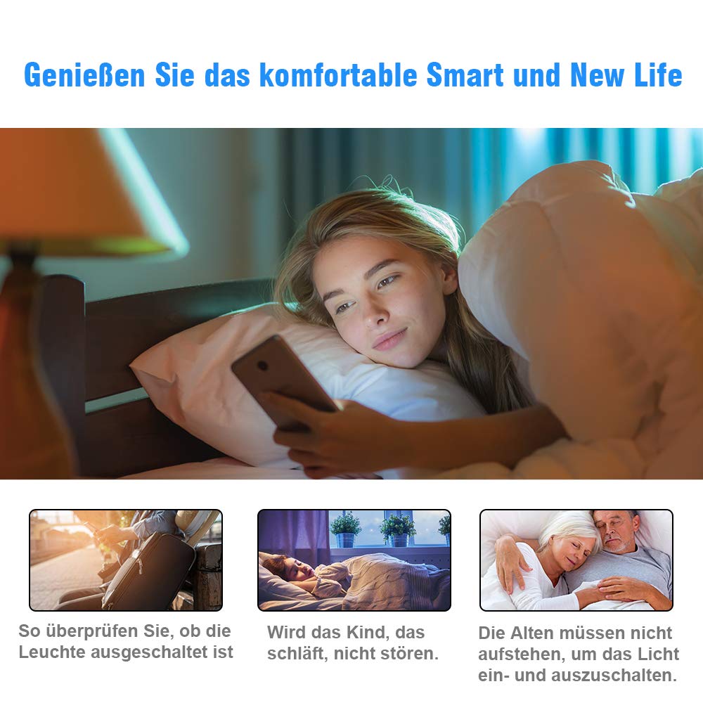 Rolladen Zeitschaltuhr WiFi Rolladenschalter bedee Smart Lichtschalter Wireless Touch Funkschalter Kompatibel mit Alexa Echo Und Google Assistant App Touchscreen Fernbedienung Timing Funktion 3 Gang