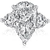 Maxinejewelry Luxury 8.0 CT Pink Stone Pear Cut Engagement Ring for Women, S925 Silver Three-Stone AAAAA Cubic Zirconia Promise Ring