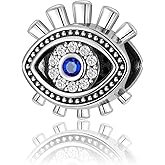 AIEGNOS Evil Eye Charms 925 Sterling Silver Charms for Bracelet and Lucky Jewelry Hamsa Charm Fatima Charms Beads European Charm Evil Eye Compatible Bracelet Necklace for Women Mother Sister Gifts