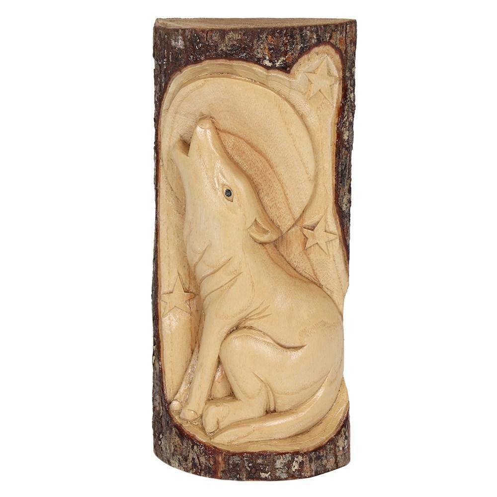 Stunning Wolf Wood Carving - 30cm (1 Pc.) Unique Handcrafted Decor, Durable Wood Construction, Eye-Catching Wildlife Art - Perfect Gift for Nature Lovers