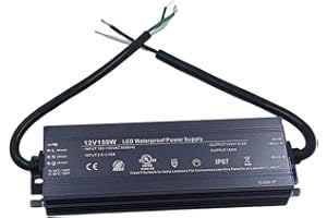 Q QINGCHEN LED Driver 150W 12V UL Listed Transformer, Waterproof IP67 Power Supply, 100-130V AC to 12V DC Low Voltage Adapter for Outdoor Use