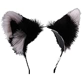 Faylay Women Cat Ears Headband Cosplay Hairband Fluffy Cute Party Headwear