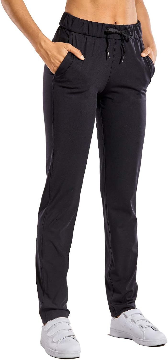 CRZ YOGA Women's Stretch Long Lounge Pants Drawstring Sweatpants Travel Athletic Track Pants with Pockets at  Women’s Clothing store
