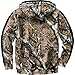 Legendary Whitetails Mens Camo Hoodie Pullover Sweatshirt Midweight V-Neck Design, Big Game Field, MED