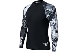 HUGE SPORTS Men's Swim Shirts Long Sleeve UPF 50+ Rash Guard Sun Shirts UV Sun Protection