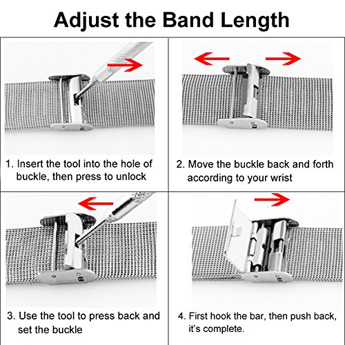 Stainless Steel Milanese Loop Watch Band Mesh Band 22mm Smart Watch Strap Replacement Wrist Bands Bracelet Classic Polished Silver - Thumbnail 6