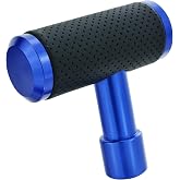 Thruifo T Handle Shifter Car Knob, Joystick Style Alloy Cover with Leather Gear Stick Lever Shift Fit Most Automatic Manual Transmissions, Blue-Black