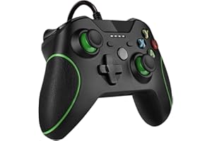 TPFOON 3M Wired Game Controller and Double Vibration Gamepad Joystick with 3.5mm Headset Jack Compatible with Xbox One, PC