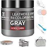Leather Recoloring Balm,8.5oz Leather Color Restorer,Gray Leather Repair kit for Furniture and Car Interior,Leather Couch Scr