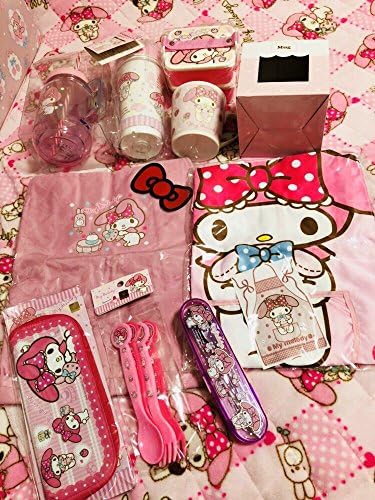 マイメロディ エプロン タンブラー マグカップ お弁当箱 キッチングッズ 9個セットらぶうさピピ