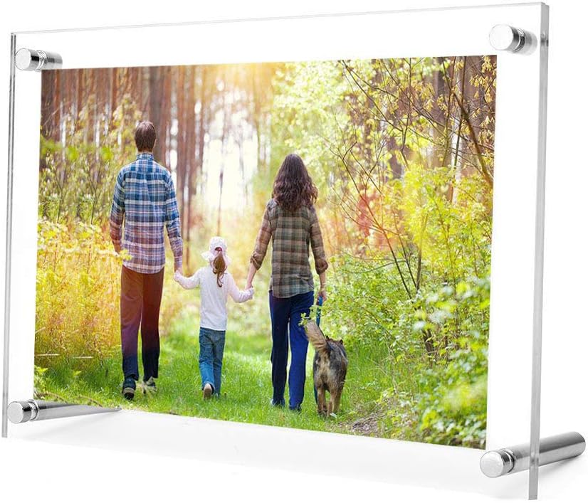 YUOCU 3.5x5 Clear Acrylic Photo Frames, 3mm+3mm Double Sided Thickness Desktop Photography Display with Standoff (3.5x5)