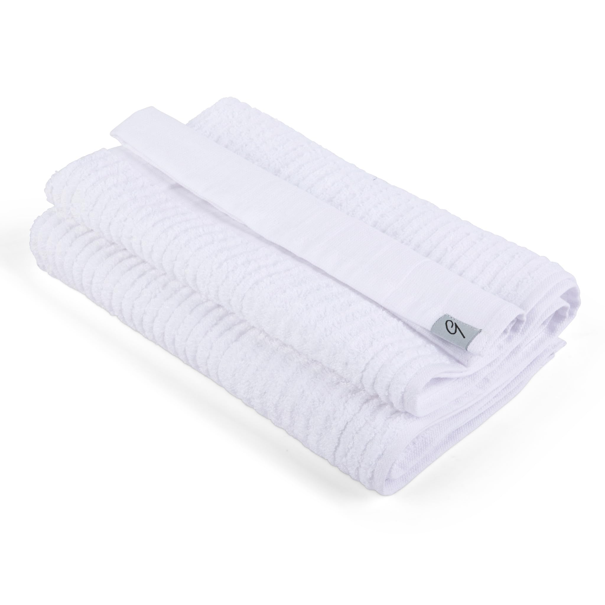 E9 GOLF Caddy Towel - Large 22" x 44" Caddie Style Golf Towel Design, Use The Same Golf Towel That Tour Players Use, Simple, Clean Design, White with White Stripes