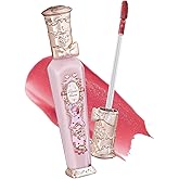 Flower Knows Violet Strawberry Rococo Glowy Lip Gloss,Moisturizing Shimmery Hot Pink Plumping Lip Oil,Hydrating Lip Tint for Girls&Women,Vegan & Cruelty-Free,0.12 Fl Oz(G02 Rasberry Booze)