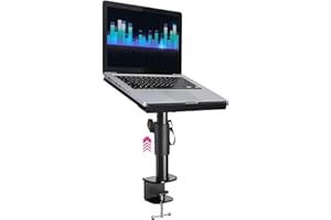 Liquid Stands Laptop Desk Mount for Piano, Keyboard & DJ Workstations - 9x12.5 Adjustable Laptop Arm Mount for Desk Holds Up to 65 LBS– Ergonomic & Adjustable Design