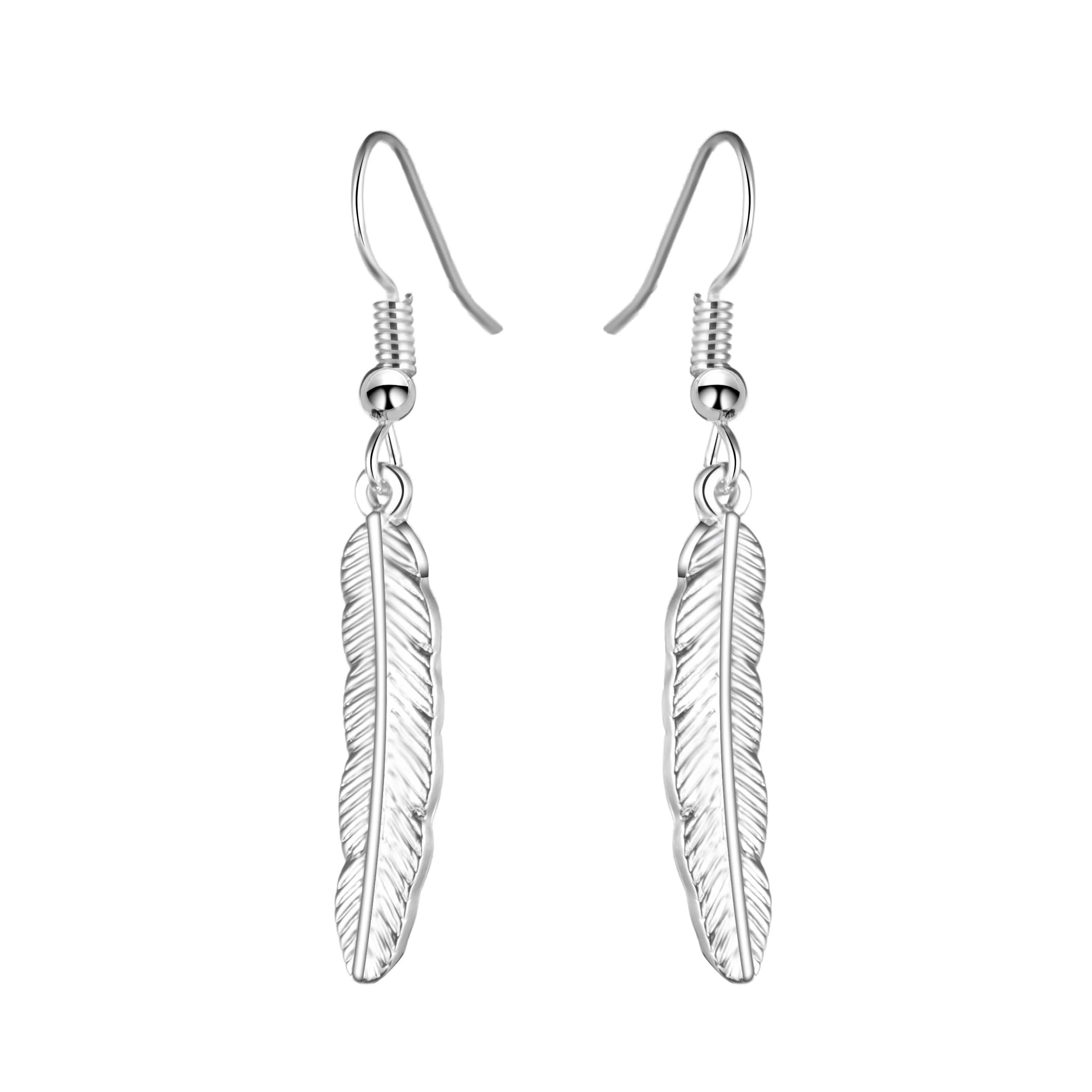 Philip Jones Silver Plated Feather Earrings