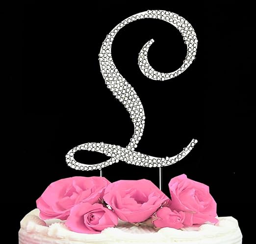 Amazon Com Letter L Swarovski Crystal Monogram Wedding Cake
