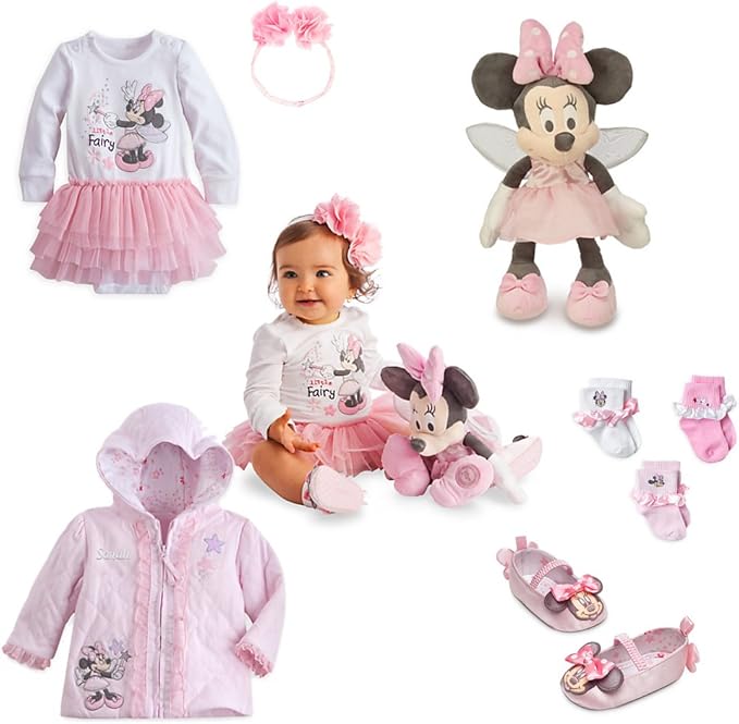 Amazon Co Jp ディズニー ミニーマウス ミニー 女の子 1歳 誕生日 バースデー プレゼント ギフトセット 長袖 チュチュ ボディースーツ ヘアバンド コート シューズ 靴下3足セット ぬいぐるみ 6点セット 70 75 80 12 18ヶ月 Minnie Mouse ベビー マタニティ