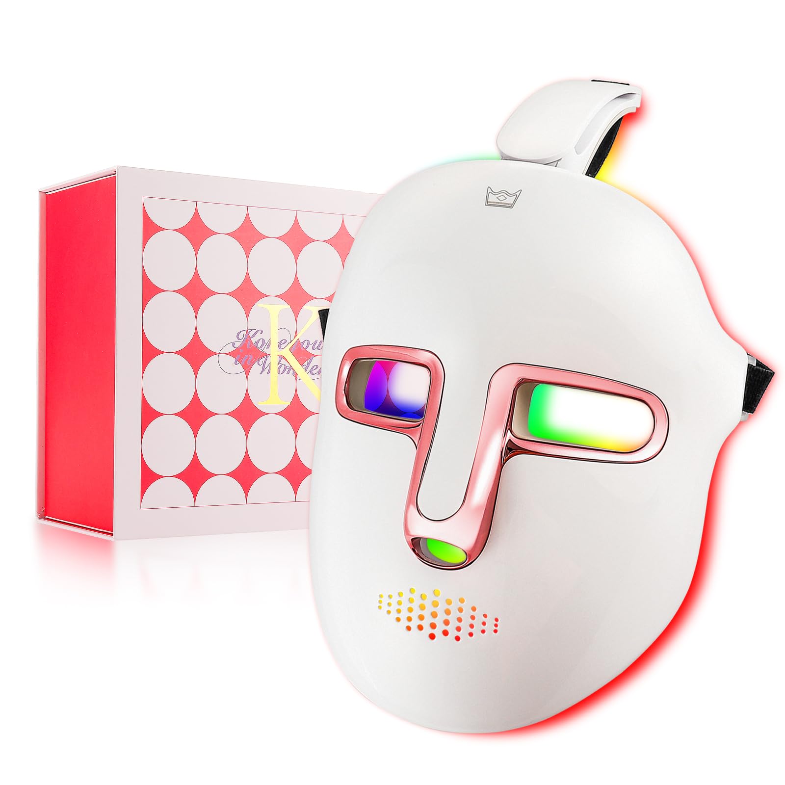 LIARTY Cordless Beauty Led Face Mask,7 Colors Light Mask with 270Pcs Beads,Rechargeable Led Light Mask for Face Beauty,Anti-Anging