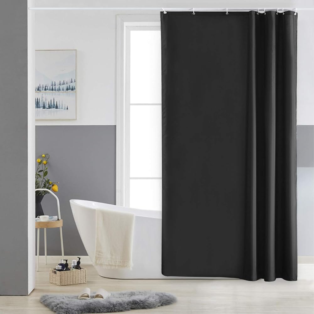Furlinic Shower Curtain 120x180cm Mould Proof Waterproof 8 Hooks