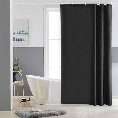 Furlinic Shower Curtain 120x180cm Mould Proof Waterproof 8 Hooks