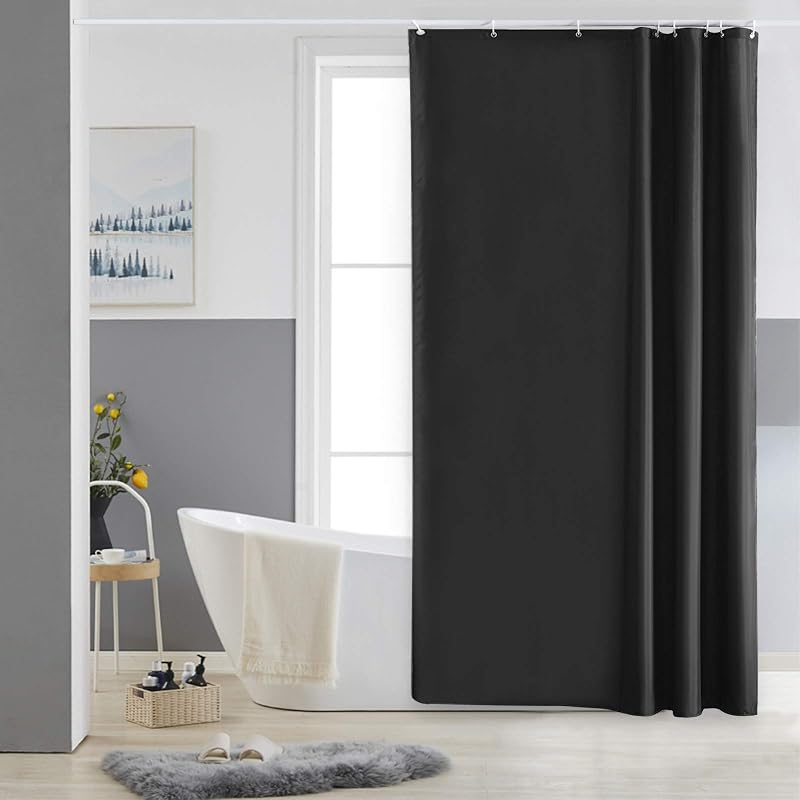 Furlinic Shower Curtain 120x180cm Mould Proof Waterproof 8 Hooks