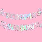 Scorpio Season Banner, Iridescent Scorpio Season Birthday Party Supplies -12 Constellation Zodiac Party Decorations, Oct/Nov Birthday Banner Decorations