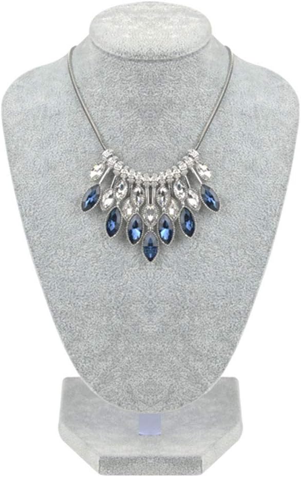 HOMANDA Gray Velvet Necklace Pendant Chain Jewelry Bust Display Holder Stand Organizer