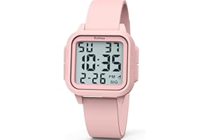 Edillas Square Sport Watch Digital for Women's Men's (Big Numbers Large Face 5ATM Waterproof Alarm Stopwatch Date Week Military Back Light) Watch for Teenagers