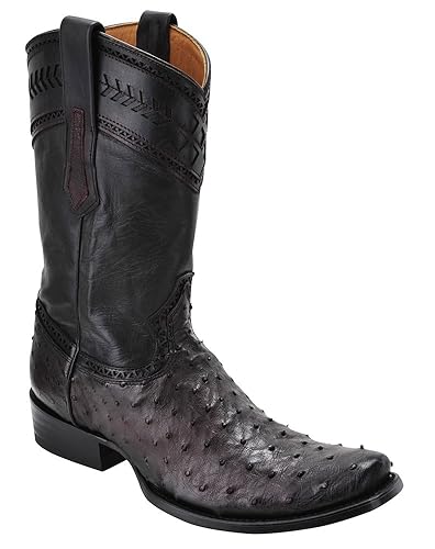 botas de avestruz negras cuadra