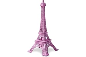 ESHATO Eiffel Tower Statue Decor, 7 Inch Alloy Metal Collectible Figurine Replica Souvenir Room, Paris Eiffel Tower Party Decoration Table Stand Holder Gift for Cake Topper