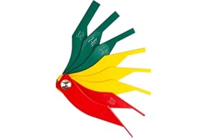 BSBMIEQM Brake Lining Thickness Gauge, Car Automotive Brake Pad Measuring Ruler Tool, Measure Disc and Drum Brake Pads Feeler Gauge, Color-Coded，SAE & Metric，Durable Steel Brake Rotor Gauge Father'Day Gift