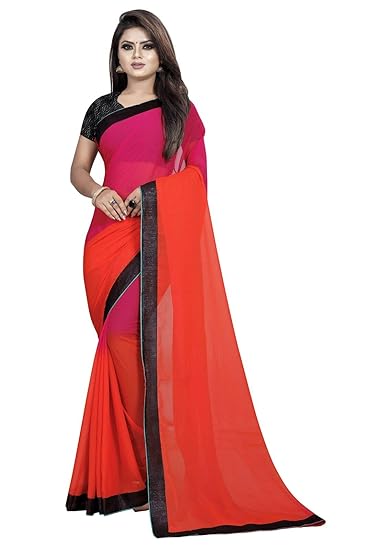 Georgette Saree with Blouse Piece(Multicolor)